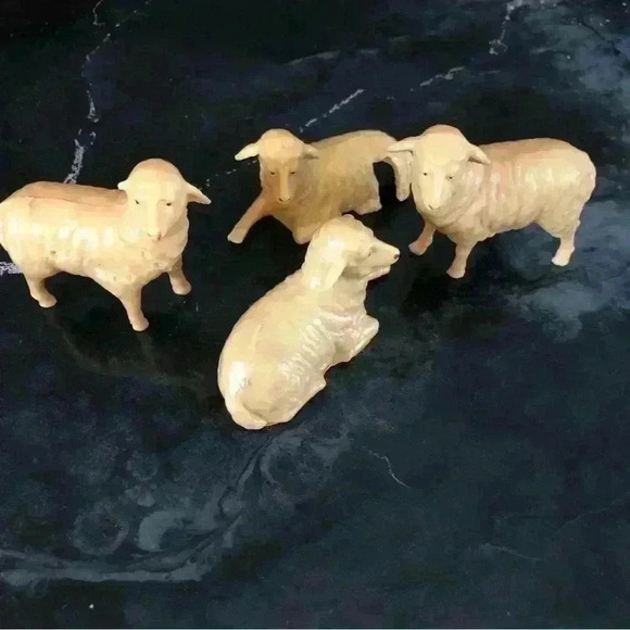 Vintage 50s 60s Art Plastic Nativity set made in Hong Kong. Complete 18-pc set - Picture 8 of 13